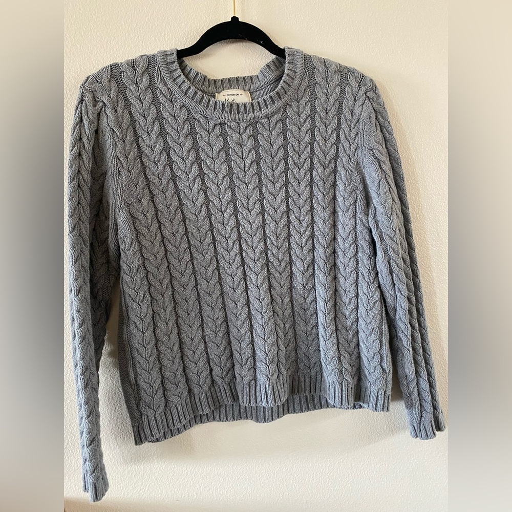 cotton on gray cropped sweater